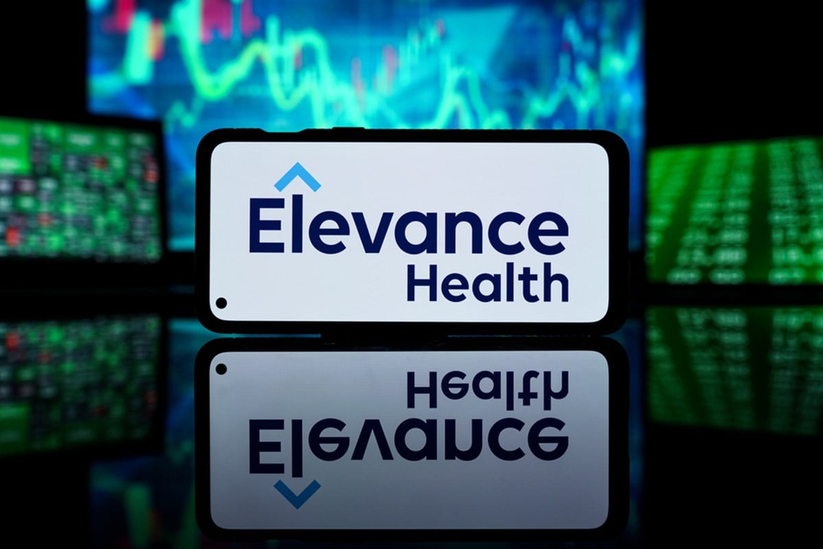 New York, United States of America - 2023 March 29: Elevance health company on stock market. Elevance health financial success and profit - Stock Editorial Photography