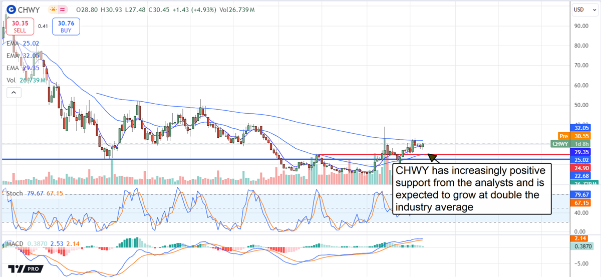 Chewy CHWY stock chart