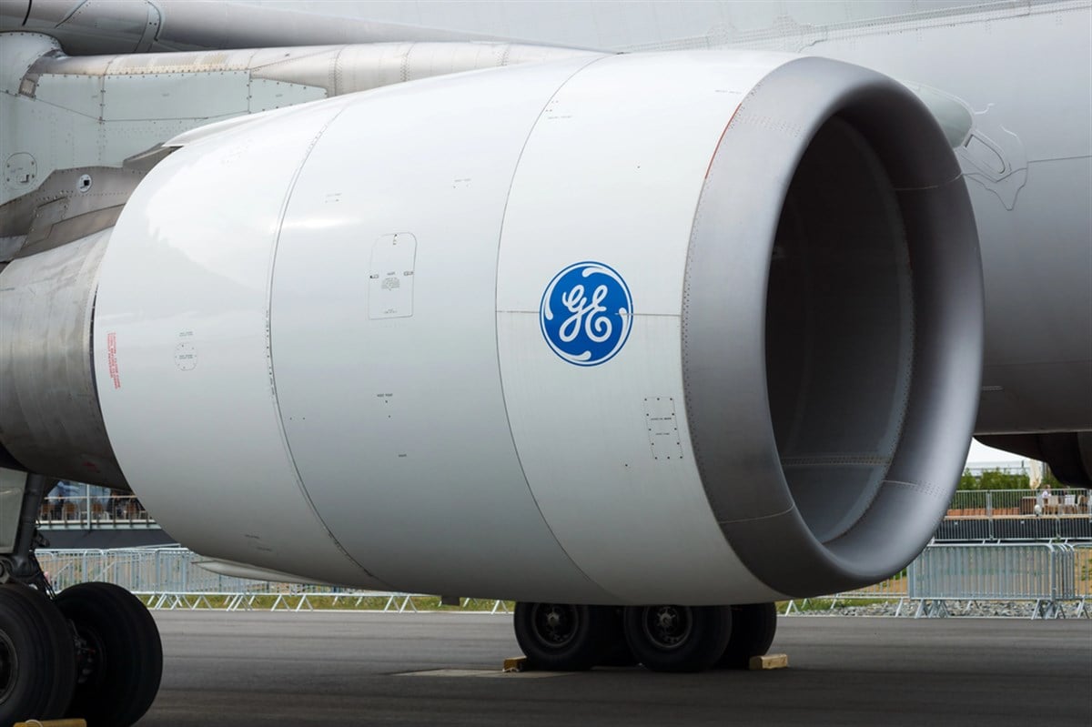 GE logo on airplane GE Aerospace