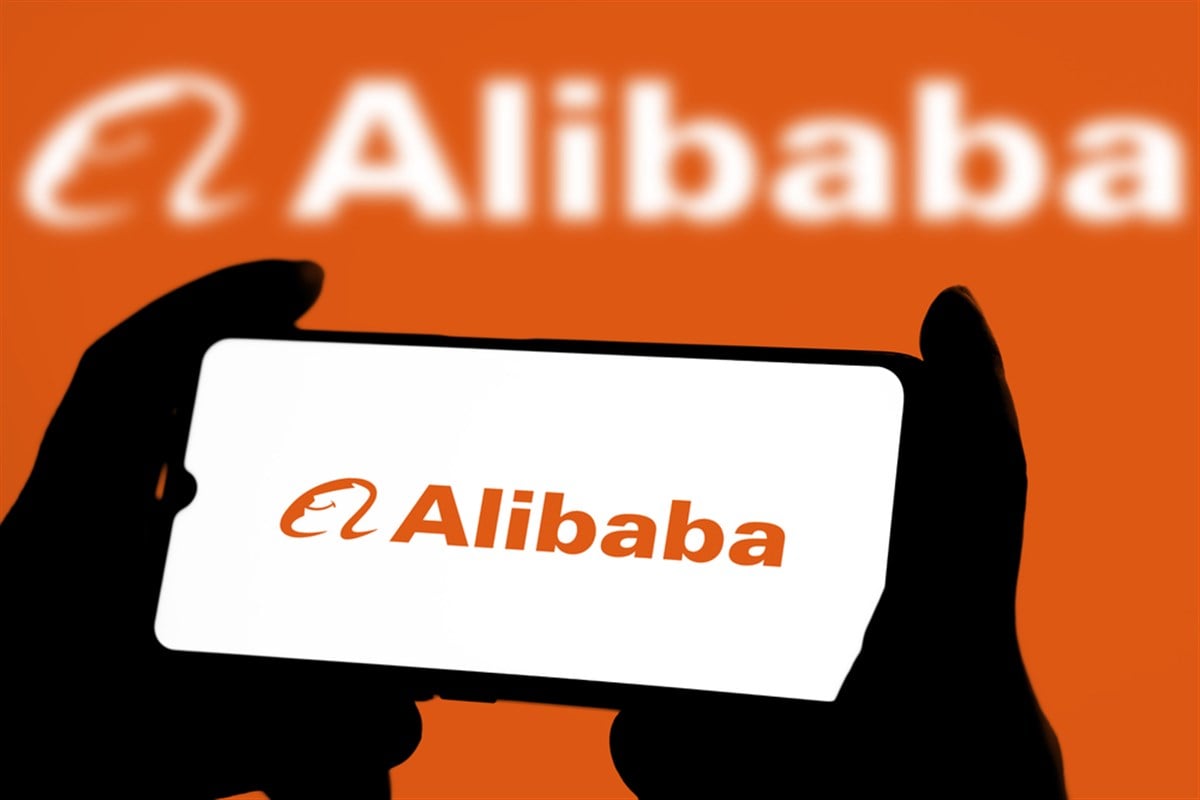 Dhaka,Bangladesh 18 May 2024:Alibaba logo displayed on a smartphone.