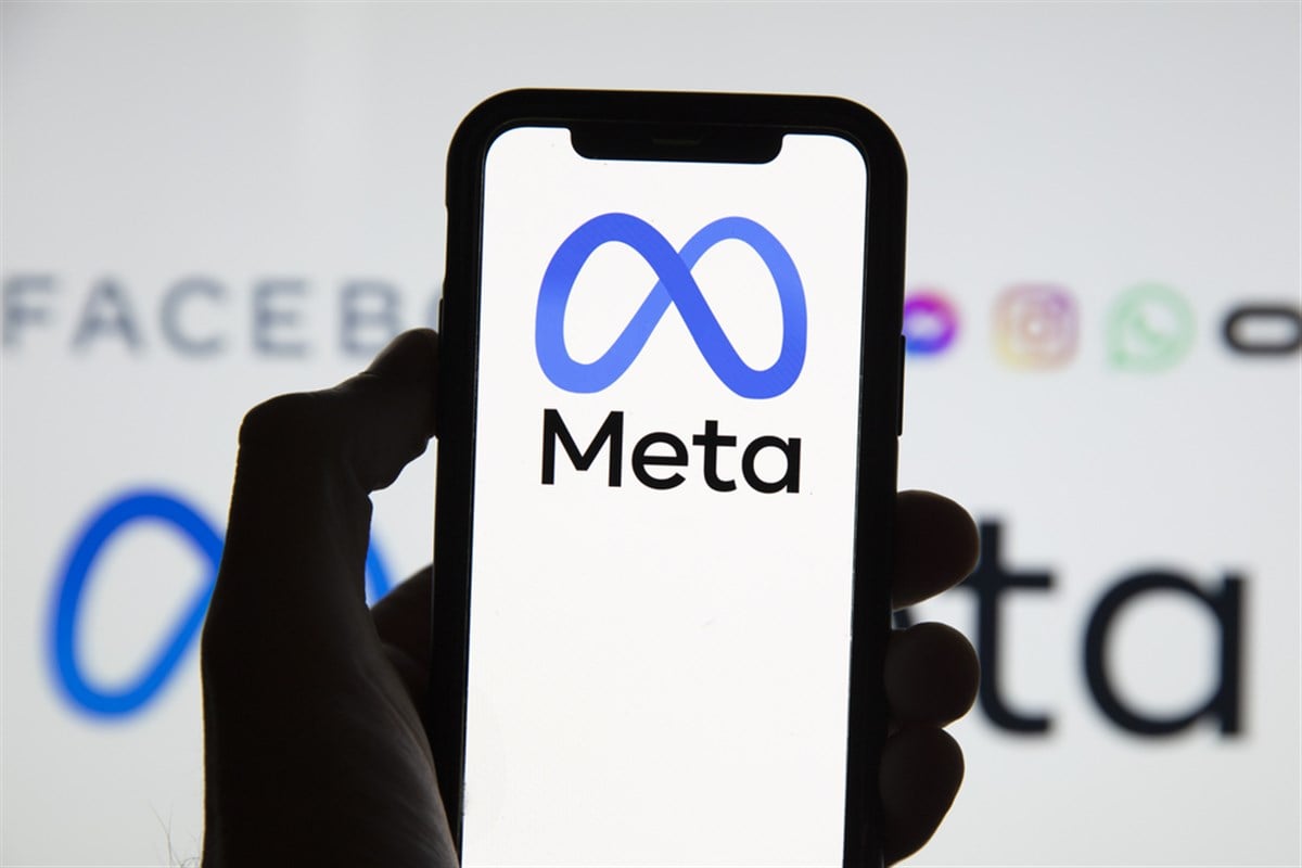 LONDON, UK - October 2021: Facebook social media company changes its corporate name to Meta.