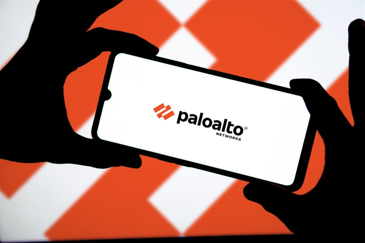 In this photo illustration Palo Alto Networks logo of an American cybersecurity company is seen on a mobile phone and a computer screen-Dhaka,Bangladesh 23 Sep 2024.