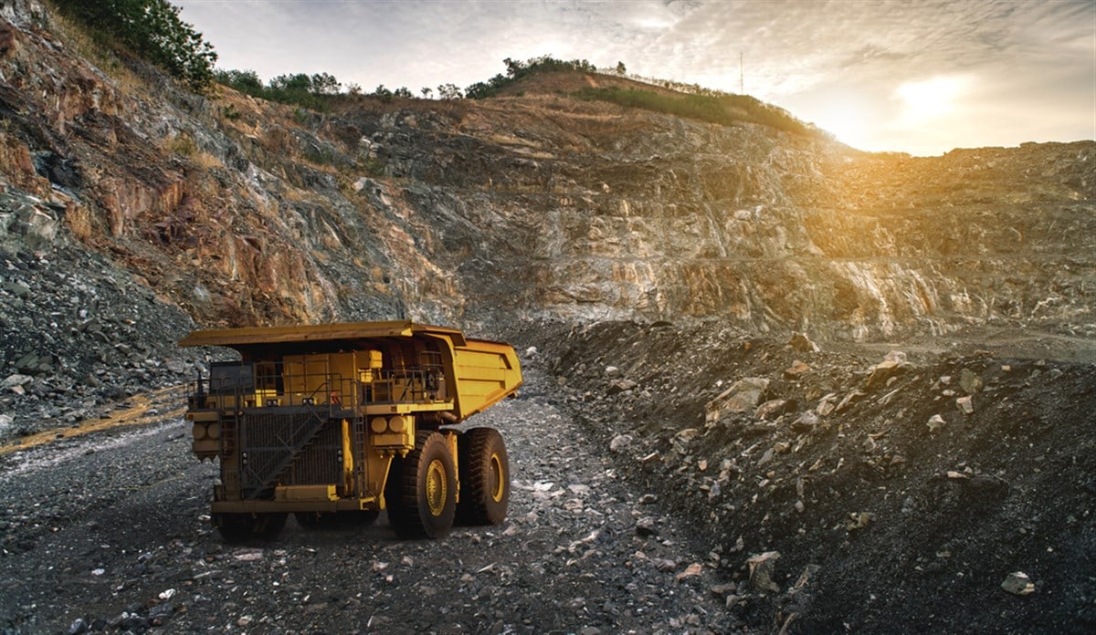 Big dump truck loading for transport minerals gold,Mining industrial at Thailand