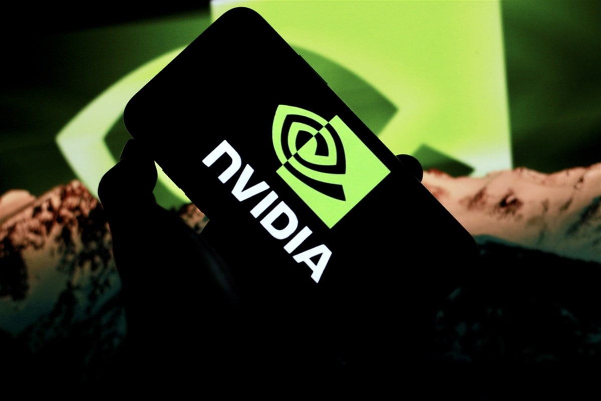 Indonesia-April,23,2024: The logo of nVIDIA AI displayed on smartphone screen. — Stock Editorial Photography