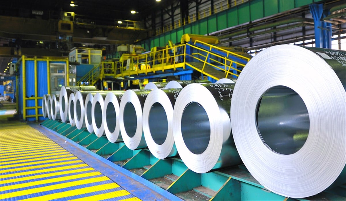 Rolls of steel sheet - stock image