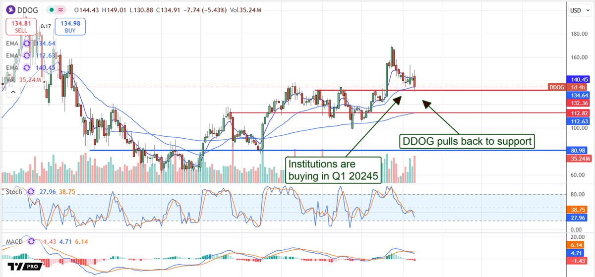 Datadog DDOG stock chart