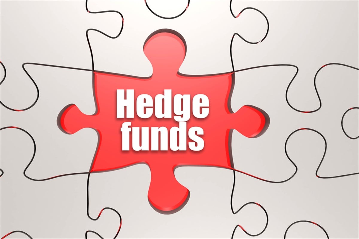 Hedge funds word on jigsaw puzzle, 3D rendering