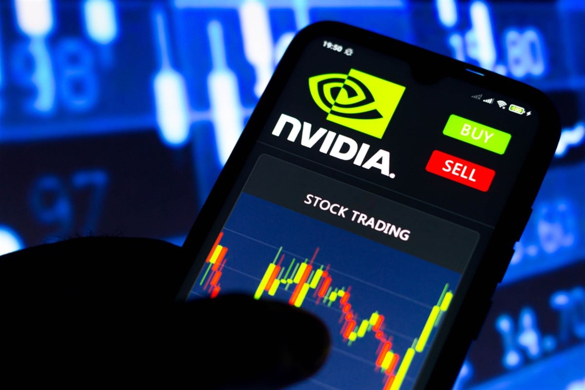  In this photo illustration the Nvidia Corporation logo seen on a smartphone screen with stock trading