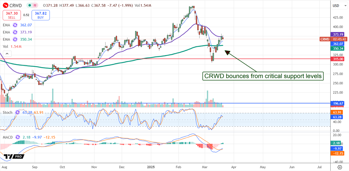 Stock card Crowdstrike Crwd