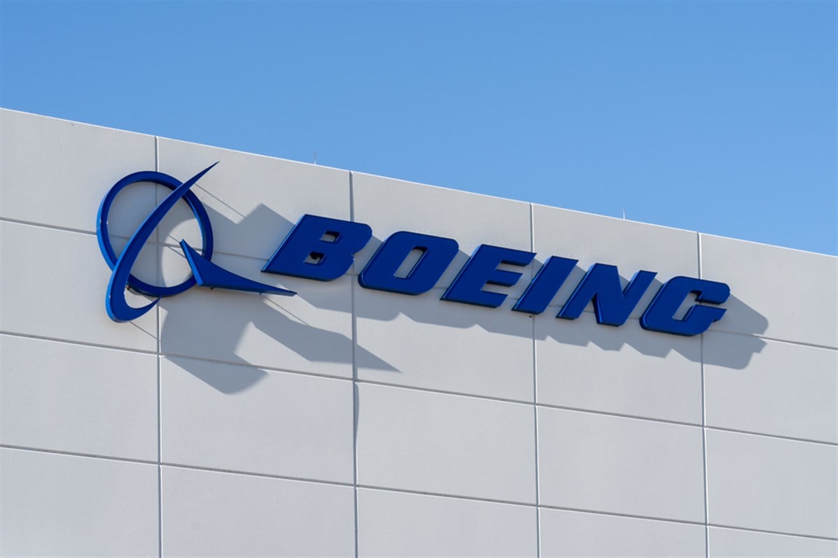 Boeing sign on building 