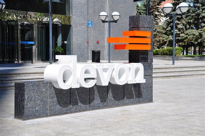 devon energy stock price 