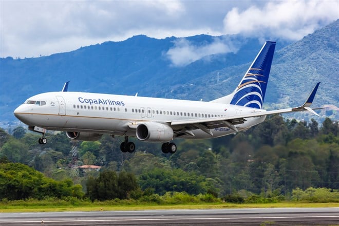 Image of a Copa plane. Learn more about Copa airlines stock