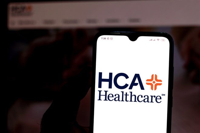 December 5, 2019, Brazil. In this photo illustration the HCA Healthcare logo is displayed on a smartphone.