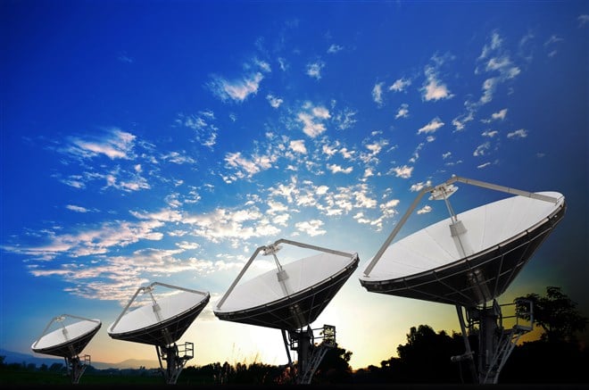 photo of satellite dishes for communication