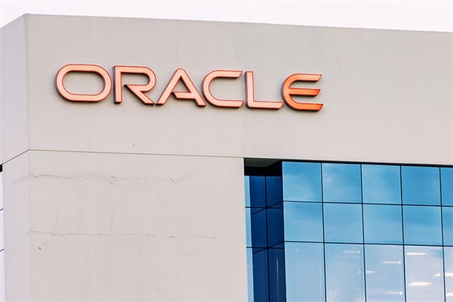 19 January 2023, Dubai, UAE: Oracle sign at the office building in Dubai Internet City area