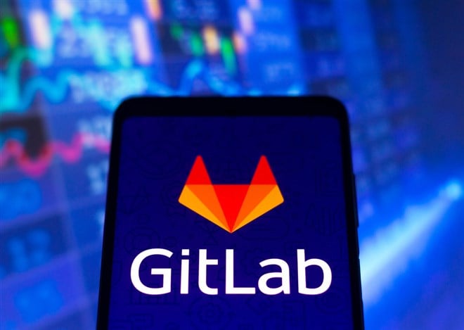 GitLab logo seen displayed on a smartphone screen