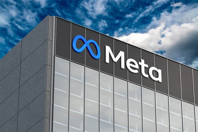Meta Platforms logo on building