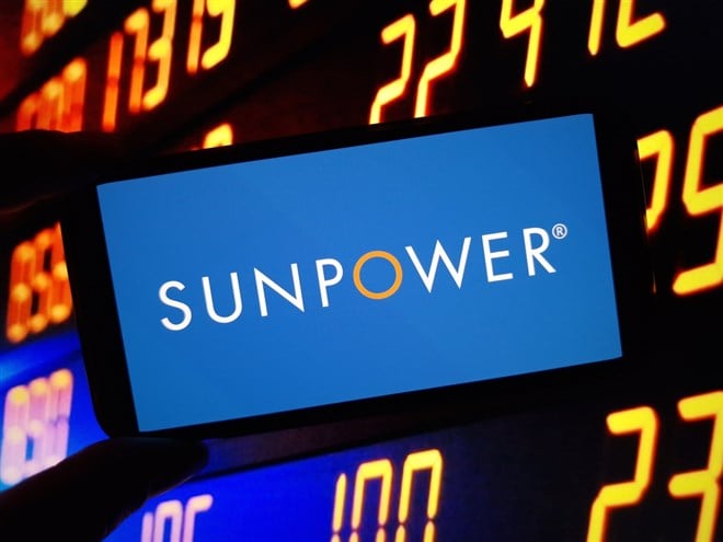 SunPower logo on smartphone screen