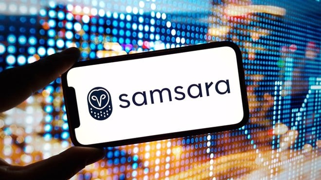 Samsara logo on smartphone screen