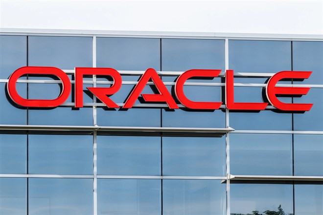 oracle logo sign on building