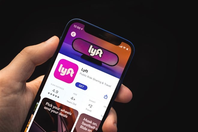 lyft logo app on smartphone