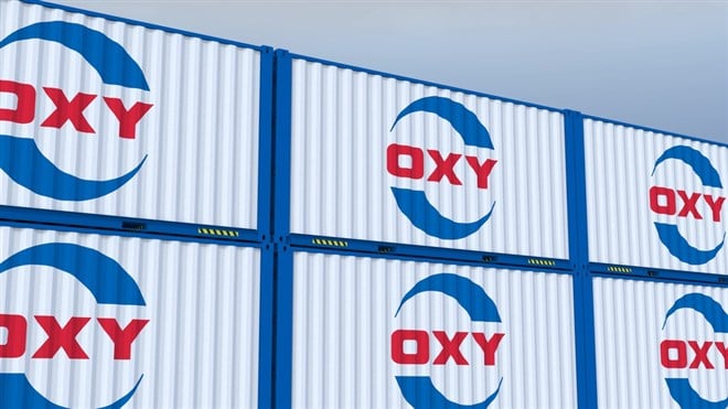 Occidental Petroleum logo on shipping containers