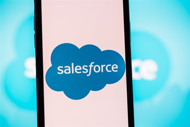 salesforce logo on smartphone screen