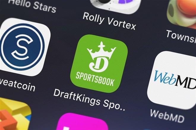 DraftKings Sportsbook mobile app from DraftKings on an iPhone screen.