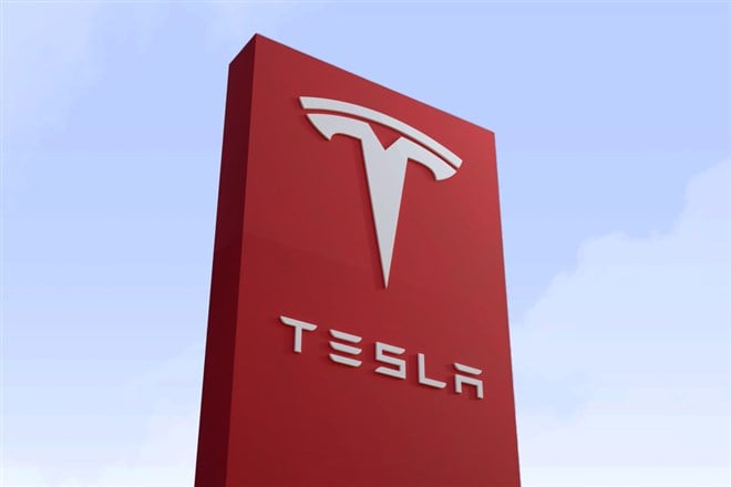 Tesla logo sign