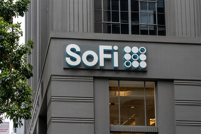 Sofi logo sign on building