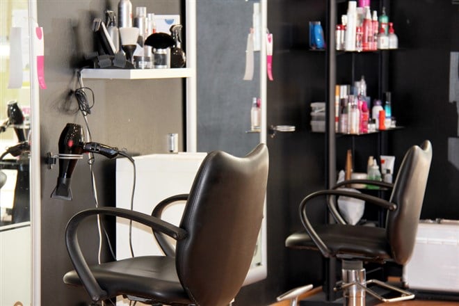 Interior of hair salon