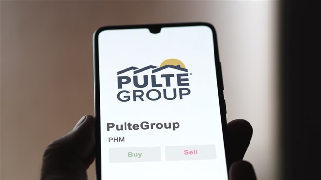 PulteGroup logo stock market on smartphone screen