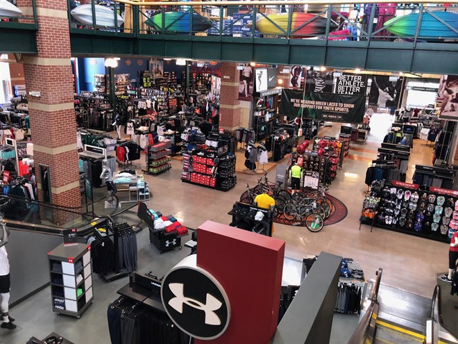 interior of sporting goods outdoor store