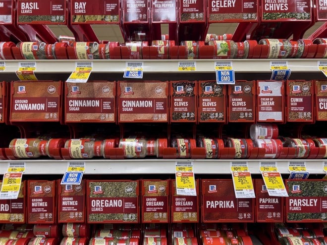 McCormick seasonings for sale inside a grocery store