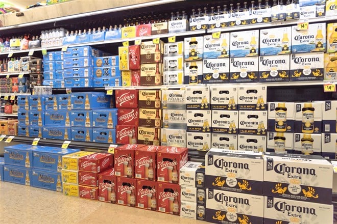 Constellation Brands beer on shelves