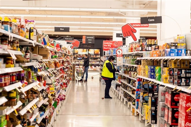 Grocery aisle at supermarket