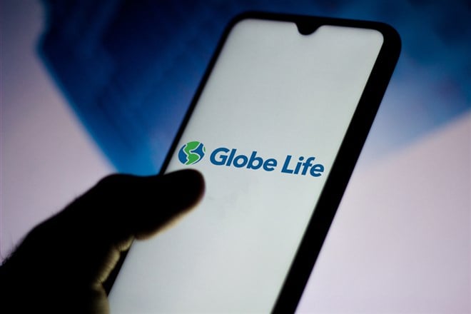  In this photo illustration the Globe Life logo seen displayed on a smartphone