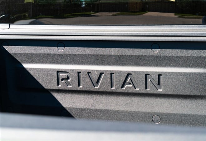 A Rivian EV Truck parked in a neighborhood in Orlando, Florida