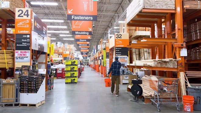 interior of Home Depot store