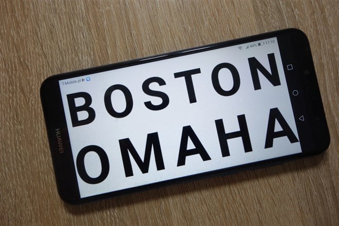 Boston Omaha logo displayed on smartphone