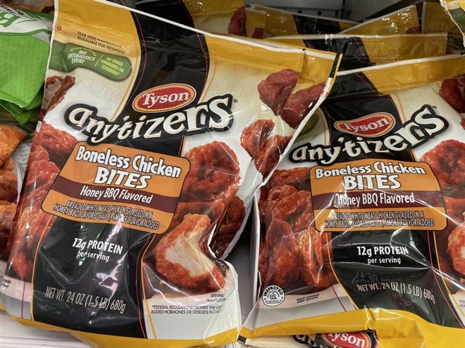 Grocery store Tyson anytizers frozen chicken bites