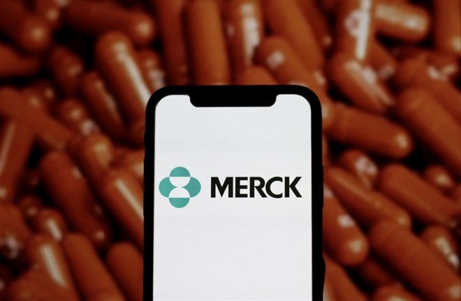 In this photo The logo of Merck and Co, Inc.Merck is an American multinational pharmaceutical company