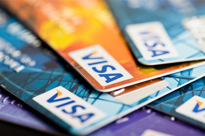 visa credit cards stack