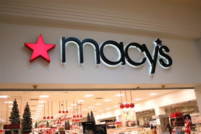 Macy's store sign in mall 