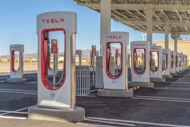 Photo of Tesla EV charging station