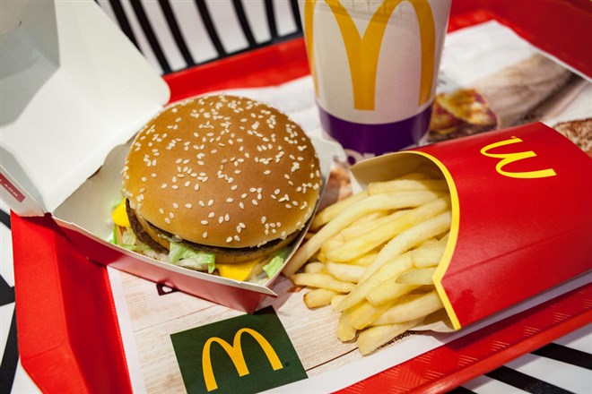 McDonald's meal on tray