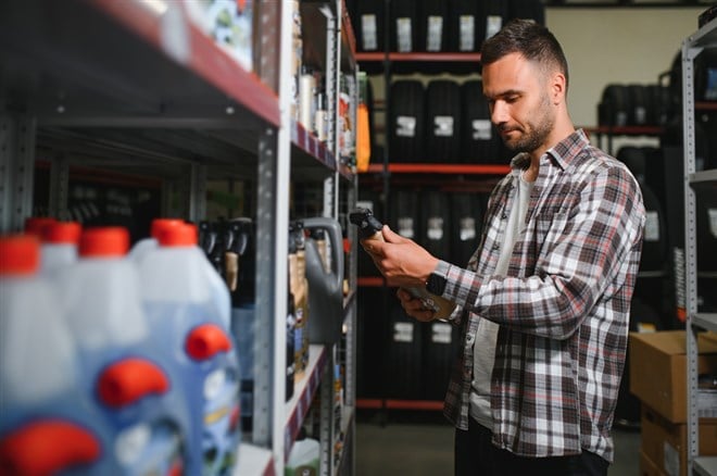 person shopping in auto parts store