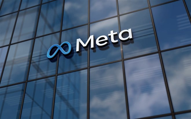 Meta corporation headquarters glass building concept.