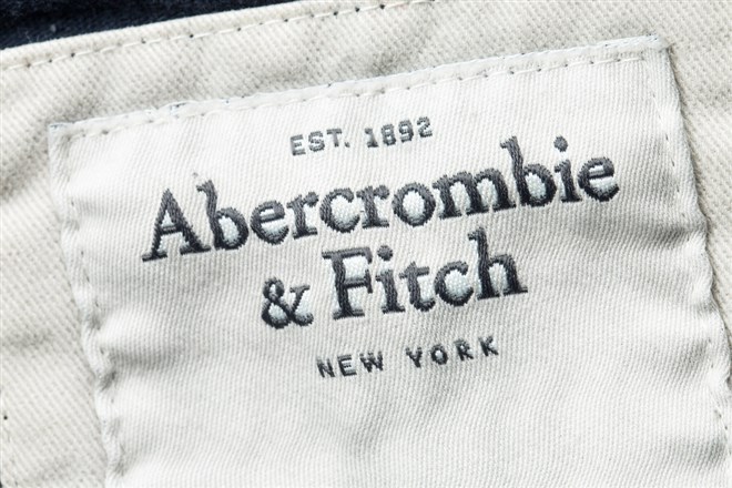 Shirt label of the Abercrombie & Fitch brand - Stock Editorial Photography