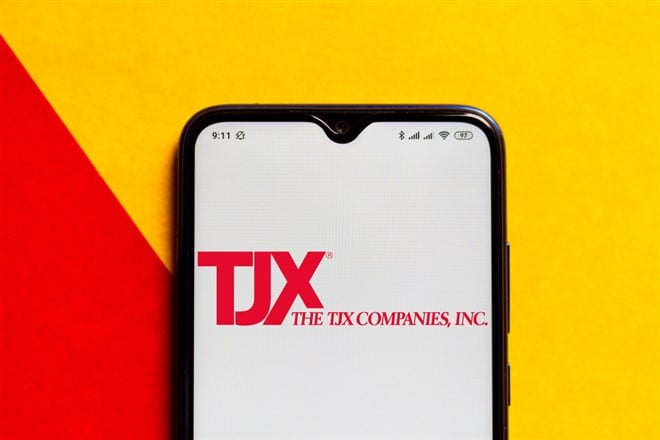 July 3, 2020, Brazil. In this photo illustration the TJX Companies logo seen displayed on a smartphone